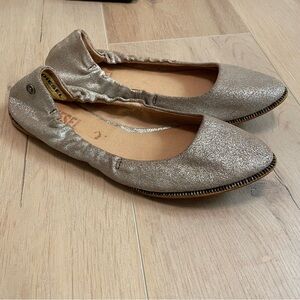 DIESEL Pinkish Silver Leather Flats
